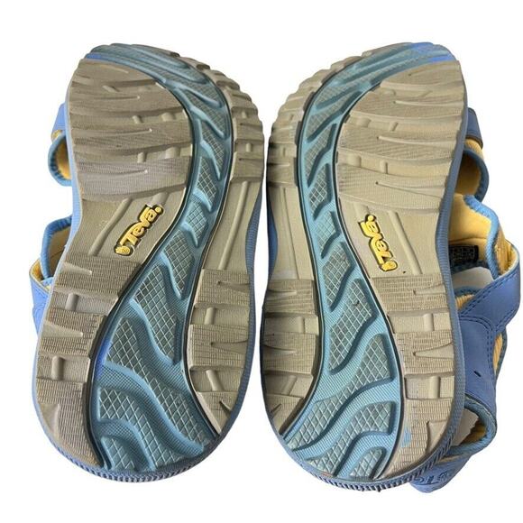 Teva Girls Kids Psyclone Blue & Yellow Sporty Ankle Strap Sandals Flats Shoes 6 - Picture 4 of 16